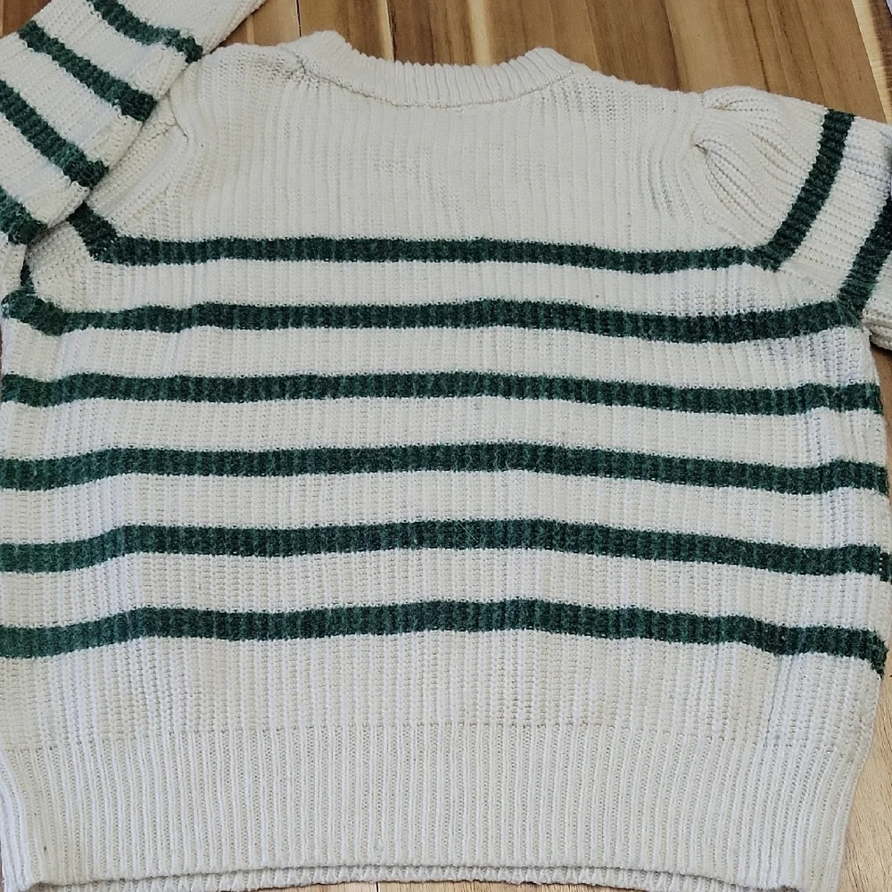 Maurices Striped Knit Sweater in Cream and Green - Picture 3 of 3